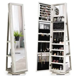 Costway 360degree Rotatable Jewelry Cabinet 2-in-1 Lockable Mirrored Organizer 22 Costway 360degree Rotatable Jewelry Cabinet 2-in-1 Lockable Mirrored Organizer -Costway GUEST 5a4d681b 2347 4a9b a5f9 de8104c6e7e9