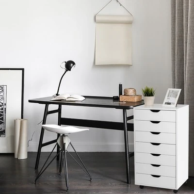 Costway 7 Drawer Chest Storage Dresser Floor Cabinet Organizer With Wheels White 6 Costway 7 Drawer Chest Storage Dresser Floor Cabinet Organizer With Wheels White - Image 6