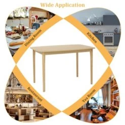 Costway 48'' Wooden Dining Table Rectangular Farmhouse Kitchen With Solid Rubber Wood Legs -Costway GUEST 5ace9c35 0635 439e a3d7 f1f36c84c773