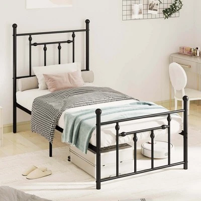 Costway Twin/Full/Queen Size Metal Bed Frame With Headboard Under-bed Storage Mattress Foundation 10 Costway Twin/Full/Queen Size Metal Bed Frame With Headboard Under-bed Storage Mattress Foundation - Image 10