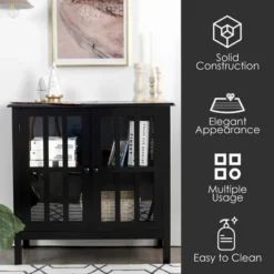 Costway Storage Buffet Cabinet Glass Door Sideboard Console Table Server 16 Costway Storage Buffet Cabinet Glass Door Sideboard Console Table Server -Costway GUEST 5b7c44d4 79f6 4616 b1d5 9a24039c384e