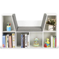 Costway 6 Cubby Kid Storage Cabinet Bookcase Multi-Purpose Shelf Cushioned Reading Nook -Costway GUEST 5bb0e0d3 dda6 4344 bc7c 202ab40c9b3f