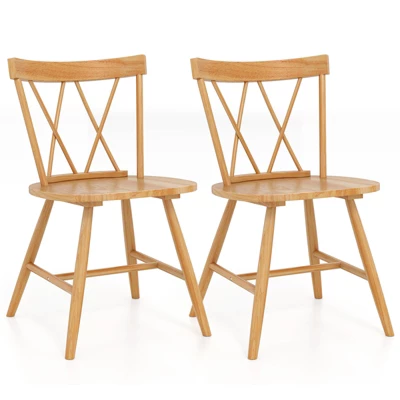 Costway Dining Chairs Set Of 2/4 Farmhouse Kitchen Chair With Rubber Wood Frame, 9 Costway Dining Chairs Set Of 2/4 Farmhouse Kitchen Chair With Rubber Wood Frame, - Image 9