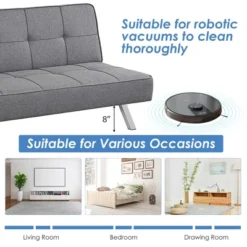 Costway Convertible Futon Sofa Bed Adjustable Sleeper With Stainless Steel Legs 12 Costway Convertible Futon Sofa Bed Adjustable Sleeper With Stainless Steel Legs -Costway GUEST 5ccdc87b 13ac 47e8 9f88 57737bf5d32d