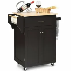Costway Rolling Kitchen Island Utility Kitchen Cart Storage Cabinet Brown/White -Costway GUEST 5d96bae3 7583 44bb a69d f7f1ffd7d584