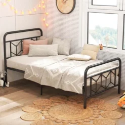 Costway Twin/Full/Queen/King Size Bed Frame Mattress Foundation With Headboard 12.5" Under-bed Storage Black -Costway GUEST 5e52cb1a fda4 4633 8ca1 12f14918ff2e