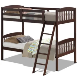 Costway Wood Solid Hardwood Twin Bunk Beds Detachable Safety Rail 12 Costway Wood Solid Hardwood Twin Bunk Beds Detachable Safety Rail -Costway GUEST 5e79939e fc78 4099 b12b 9ef98758e763
