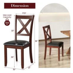Costway Wooden Dining Chairs Set Of 2 Kitchen Side Chair With Padded Seat Rubber Wood Legs -Costway GUEST 5f8d28de 016e 4bca a380 fb12b7232925