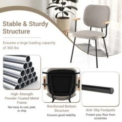 Costway Set Of 2 Modern Linen Fabric Dining Chairs Padded Kitchen Accent Armchair Grey/Orange 17 Costway Set Of 2 Modern Linen Fabric Dining Chairs Padded Kitchen Accent Armchair Grey/Orange -Costway GUEST 5fcefd84 e3aa 401a bf0e 57647822daa8