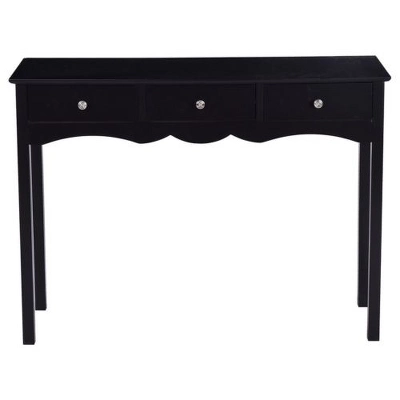 Costway Console Table Hall Table Side Table Desk Accent Table 3 Drawers Entryway Black 8 Costway Console Table Hall Table Side Table Desk Accent Table 3 Drawers Entryway Black - Image 8