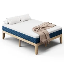 Costway Full Size Wood Bed Frame & 10'' Foam Mattress Set CertiPUR-US Certified Natural/Espresso -Costway GUEST 603e6bd5 7f6b 492e 992d 1d6ad2a411be