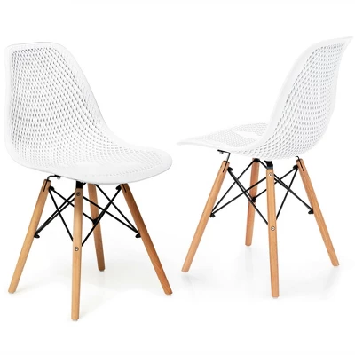 Costway 2PCS Modern DSW Dining Chair Office Home W/ Mesh Design Wooden Legs 11 Costway 2PCS Modern DSW Dining Chair Office Home W/ Mesh Design Wooden Legs - Image 11