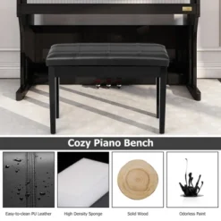 Costway Solid Wood PU Leather Piano Bench Padded Double Duet Keyboard Seat Storage Black 12 Costway Solid Wood PU Leather Piano Bench Padded Double Duet Keyboard Seat Storage Black -Costway GUEST 6133edbf d2fb 4f0a 8de0 cddd0c86702a
