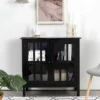 Costway Storage Buffet Cabinet Glass Door Sideboard Console Table Server