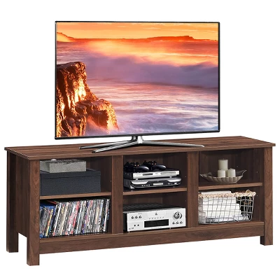 Costway TV Stand Cabinet For TV's Up To 60'' Entertainment Center W/Storage Shelves BlackBrown 11 Costway TV Stand Cabinet For TV's Up To 60'' Entertainment Center W/Storage Shelves BlackBrown - Image 11
