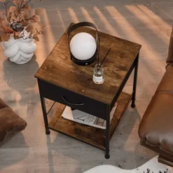 Costway 2-tier Nightstand Bedside End Sofa Table With Drawer For Living Room -Costway GUEST 61cfe101 68ed 4507 8702 fb6807a2b401