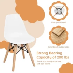 Costway 4 PCS Kids Chair Set Mid-Century Modern Style Dining Chairs W/ Wood Legs 13 Costway 4 PCS Kids Chair Set Mid-Century Modern Style Dining Chairs W/ Wood Legs -Costway GUEST 62310a92 81b7 4449 a4ac c50a118b2360