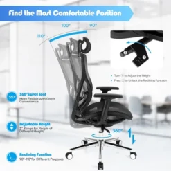 Costway Ergonomic Office Chair High-Back Mesh Chair W/Adjustable Lumbar Support -Costway GUEST 625eac8b 57c3 4d85 a154 4a5a8e0f20d2