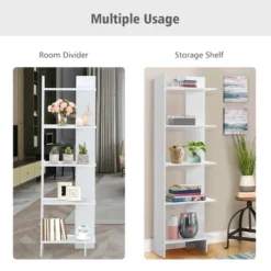 Costway Set Of 2 Bookcase Storage 5-Tier Open Shelf Display Room Divider -Costway GUEST 62612e21 d257 44d3 9134 2dd403a2279e