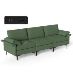 Costway Modern Modular Fabric 3-Seat Sofa Couch W/ Socket USB Ports & Metal Legs RedGreen 21 Costway Modern Modular Fabric 3-Seat Sofa Couch W/ Socket USB Ports & Metal Legs RedGreen -Costway GUEST 62b76bee 0542 4766 8f4a 35e5987d48ad