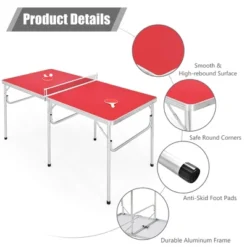 60'' Portable Table Tennis Ping Pong Folding Table W/Accessories Indoor Game