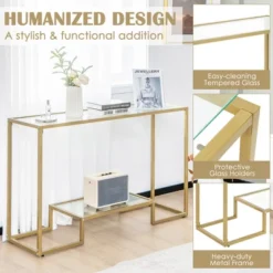 Costway 48'' 2-Tier Console Entryway Behind Couch Table For Living Room Hallway -Costway GUEST 62e001be 7922 49fd 923b fd96f9592054