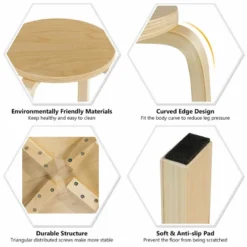 Set Of 4 18" Stacking Stool Round Dining Chair Backless Wood Home Decor -Costway GUEST 63a26678 9bb6 41fc a791 a627f4c1b189