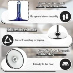 Costway Vanity Stool Adjustable 360° Swivel Storage Makeup Chair W/ Removable Tray WhiteBlackPink -Costway GUEST 63cb4cb4 aaeb 4794 9b86 927863d12c75