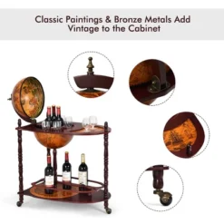 Costway Wood Globe Wine Bar Stand 34'' H 16th Century Italian Rack Liquor Bottle Shelf 11 Costway Wood Globe Wine Bar Stand 34'' H 16th Century Italian Rack Liquor Bottle Shelf -Costway GUEST 64a2e981 7ede 4731 8d98 557166dbe1a5
