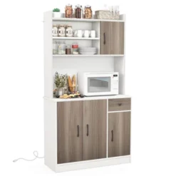 Costway 4-Door 71'' Kitchen Buffet Pantry Storage Cabinet W/Hutch Adjustable Shelf White 19 Costway 4-Door 71'' Kitchen Buffet Pantry Storage Cabinet W/Hutch Adjustable Shelf White -Costway GUEST 64c9e139 e751 4951 9187 b8ab713bf855