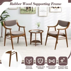 Costway PU Leather Dining Chair Set Of 2 With Padded Seat & Back Armrests Rubber Wood Frame Black/Brown 14 Costway PU Leather Dining Chair Set Of 2 With Padded Seat & Back Armrests Rubber Wood Frame Black/Brown -Costway GUEST 64d34ff9 2c7d 4743 b7e0 b42cd4385b3a