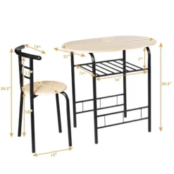 Costway 3 Piece Dining Set Compact 2 Chairs And Table Set With Shelf Storage -Costway GUEST 65054264 99db 4877 a694 c1f97db74c0c