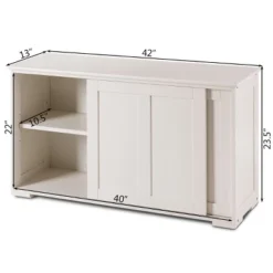 Costway Kitchen Storage Cabinet Sideboard Buffet Cupboard Wood Sliding Door Pantry White 11 Costway Kitchen Storage Cabinet Sideboard Buffet Cupboard Wood Sliding Door Pantry White -Costway GUEST 657d0a3c 03a5 44de 834e ec223cf23118