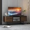 Costway TV Stand Entertainment Media Console W/ 2 Cabinets & Adjustable Shelf