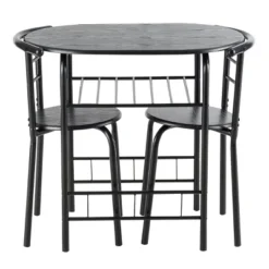 Costway 3 PCS Dining Set Table And 2 Chairs Home Kitchen Breakfast Bistro Pub Furniture Black -Costway GUEST 66b59b2e 9aa9 4a8f 916d 051830c4c781