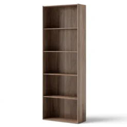 Costway 5-Shelf Storage Bookcase Stand Modern Multi-Functional Display Cabinet Walnut -Costway GUEST 66dd36f9 9c56 456c 8e24 2852dec10044