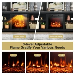 Costway 58'' 2-Tier Fireplace TV Stand W/18'' Electric Fireplace Up To 65'' -Costway GUEST 670e28fc 2c7a 4e33 ad53 c409e23cc638