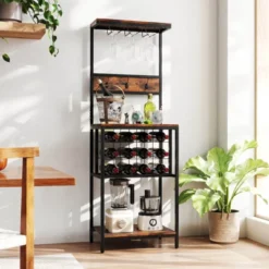 Costway Wine Rack Freestanding Floor With Countertop Wine And Glass Holder Wine Shelf -Costway GUEST 6733df0d dd52 4ae7 a707 47c665ec8717