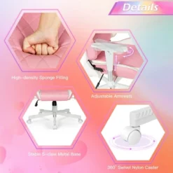 Costway Gaming Chair Racing Style Adjustable Swivel Computer Office Chair Pink 16 Costway Gaming Chair Racing Style Adjustable Swivel Computer Office Chair Pink -Costway GUEST 676cf3a9 4cb0 4dce b4a1 7a1b8f0ae06e