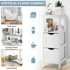Costway Bathroom Floor Cabinet Freestanding Side Storage Organizer W/2 Removable Drawers 12 Costway Bathroom Floor Cabinet Freestanding Side Storage Organizer W/2 Removable Drawers -Costway GUEST 67b755b7 3df0 476b 9694 766a6981ec73