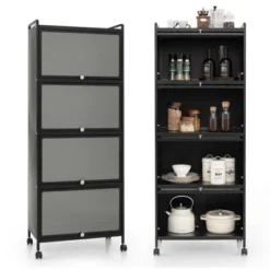 Costway 5-Tier Kitchen Baker's Rack Storage Cabinet Mobile Microwave Stand Flip-up Doors White/Black/Grey/Green 22 Costway 5-Tier Kitchen Baker's Rack Storage Cabinet Mobile Microwave Stand Flip-up Doors White/Black/Grey/Green -Costway GUEST 68c61a6f 2287 453f bcd9 195ced474c2f