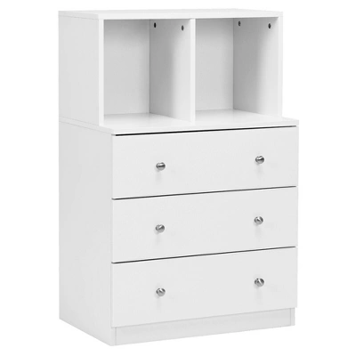 Costway 3 Drawer Dresser W/ Cubbies Storage Chest For Bedroom Living Room White/Black/Grey 10 Costway 3 Drawer Dresser W/ Cubbies Storage Chest For Bedroom Living Room White/Black/Grey - Image 10