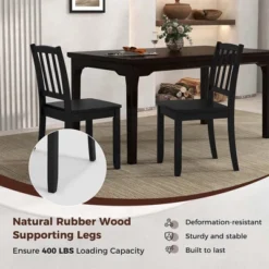 Costway Wood Dining Chair Set Of 2 With Rubber Wood Legs Curved Backrest For Kitchen White/Black/Brown -Costway GUEST 69977b5b faf6 4d8e 8606 b16973e0fede