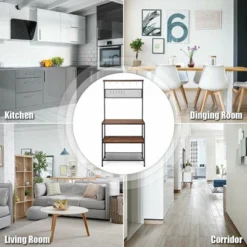 Costway 4-Tier Kitchen Bakers Rack Microwave Oven Stand Industrial W/Hooks & Mesh Panel 12 Costway 4-Tier Kitchen Bakers Rack Microwave Oven Stand Industrial W/Hooks & Mesh Panel -Costway GUEST 699b2b91 c949 403d 8751 05a2a75d3a47