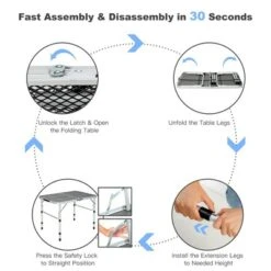 Costway Folding Grill Table For Camping Lightweight Aluminum Metal Grill Stand Table -Costway GUEST 69bd767c 1460 45f8 a3de c3fc39a1eb3a