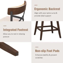 Costway Set Of 4 Wooden Swivel Bar Stools Upholstered Counter Height Dining Chairs 15 Costway Set Of 4 Wooden Swivel Bar Stools Upholstered Counter Height Dining Chairs -Costway GUEST 6abad27e 83a6 4308 9598 904ebf53d540