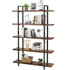 Costway 5-Tier Bookshelf Industrial Bookcase Open Storage Shelf Display Rack -Costway GUEST 6ae47040 7de4 418d 83b7 a01d6726f72b