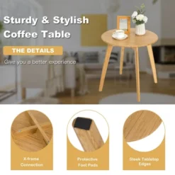 Costway Natural Round End Table Modern Stylish Side Table W/ 20'' Round Tabletop 15 Costway Natural Round End Table Modern Stylish Side Table W/ 20'' Round Tabletop -Costway GUEST 6b18a880 f0aa 46ca 9e5d 59b6f59b582f