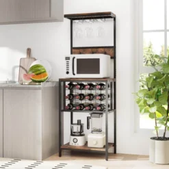 Costway Wine Rack Freestanding Floor With Countertop Wine And Glass Holder Wine Shelf -Costway GUEST 6b995e5b 65dd 4285 a610 511dc164eee7