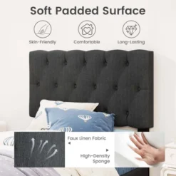 Costway Twin/Full/Queen Size Bed Frame With Button-Tufted Headboard & Wooden Slats Easy Assembly 16 Costway Twin/Full/Queen Size Bed Frame With Button-Tufted Headboard & Wooden Slats Easy Assembly -Costway GUEST 6bc0865e afec 4791 bcb5 2b0fcdad83d0